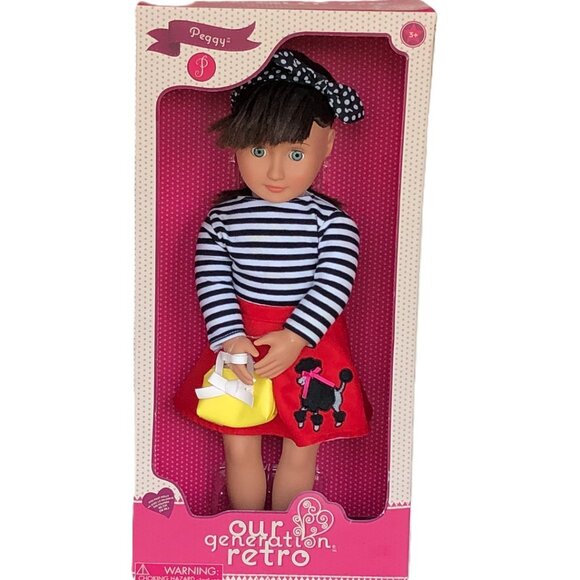New in Box Our Generation 18" Retro Doll-Peggy Brunette - Picture 3 of 16